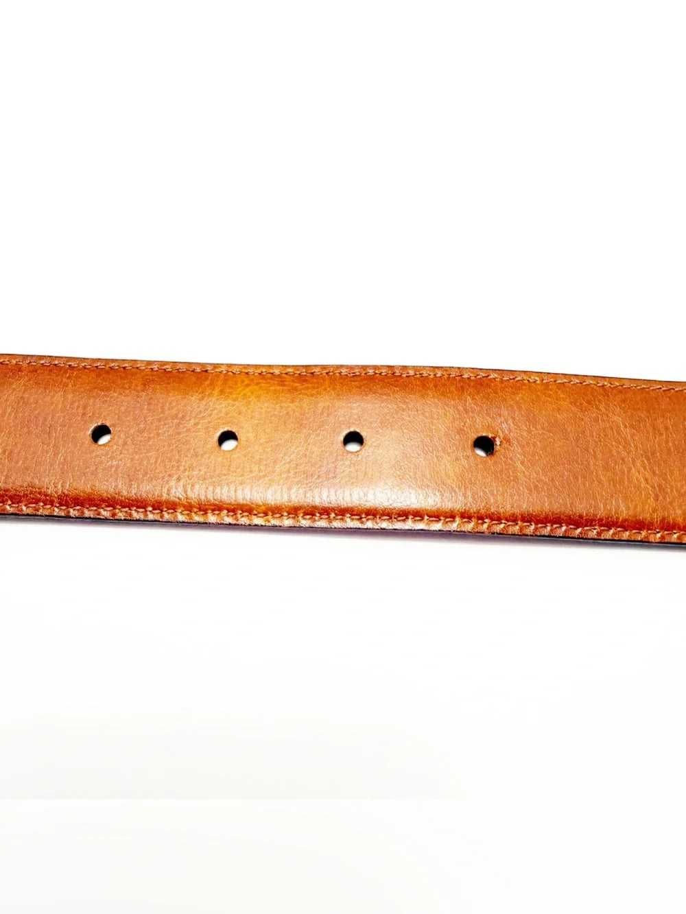 Men's Reversible Black/Brown Leather Dress Belt with Brushed Silver Buckle
